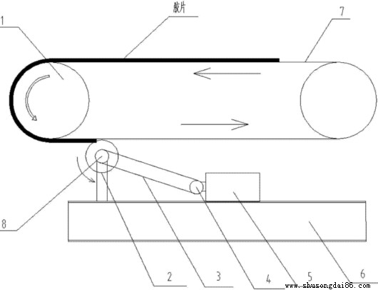 橡膠輸送帶除膠裝置示意圖