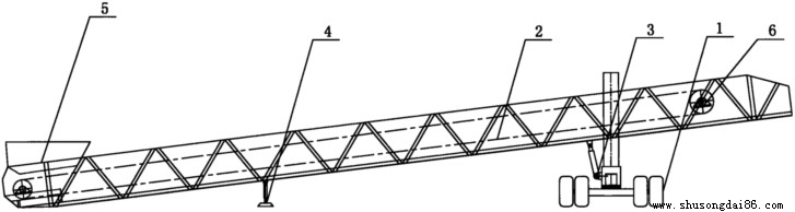 輪胎式可移動型皮帶輸送機結構圖