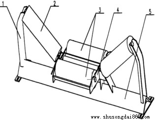 運輸帶承載托輥組裝配示意圖